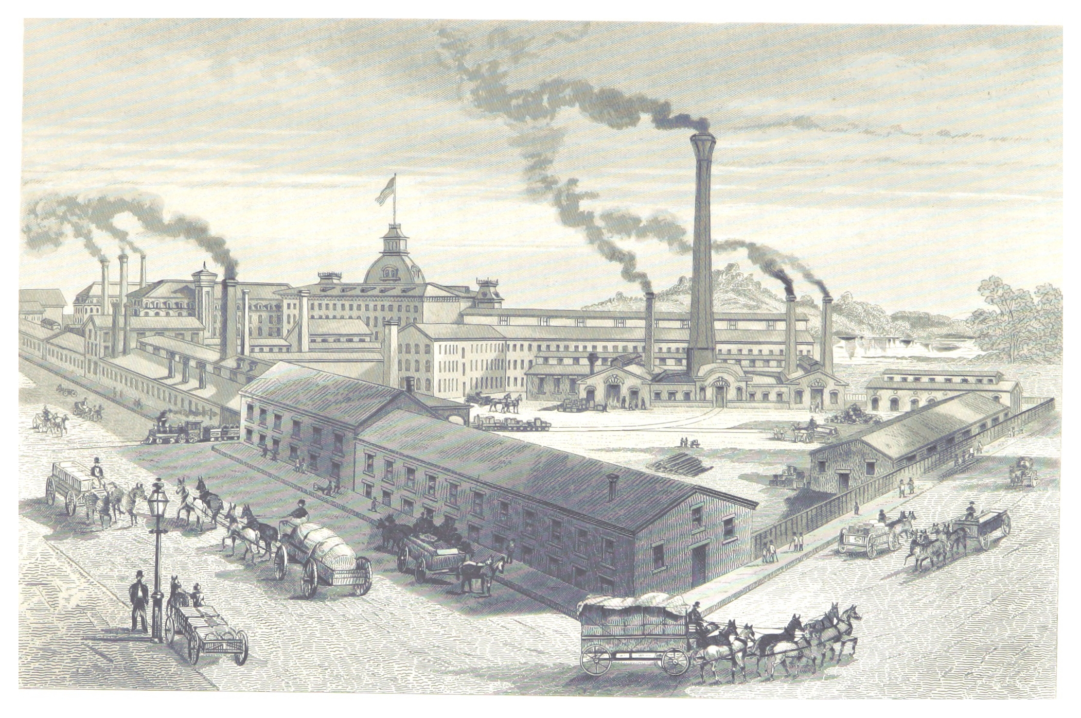 Washburn & Moen Manufacturing Co. 1876 Steel Engraving